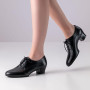 Werner Kern Runa Chaussures d'entraînement pour femme en cuir noir - Talon bloc de 3,5 cm - Semelle divisée - Fabriquées en Ital