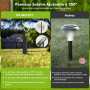 OUSFOT Lampe Solaire Exterieure Jardin 6 Pièces 40 LED, Spot Solaire Exterieur avec Deux Niveaux de Luminosité, Lumiere Solaire 