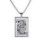 Liitata Pik Carte de Jeu Pendentif Collier Acier Inoxydable Cartes de Poker Pendentif Chaîne Rock Punk Hip Hop Colliers pour Hom