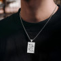 Liitata Pik Carte de Jeu Pendentif Collier Acier Inoxydable Cartes de Poker Pendentif Chaîne Rock Punk Hip Hop Colliers pour Hom