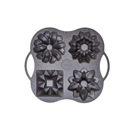 KARACA Lot de 4 moules à gâteau en fonte d'aluminium antiadhésifs