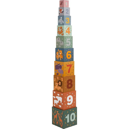 Cubes à Empiler Safari - Jouet de Motricité pour Enfants