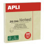 Notes Adhésives Zig Zag Jaunes - Bloc de 100 Feuilles 75x75mm