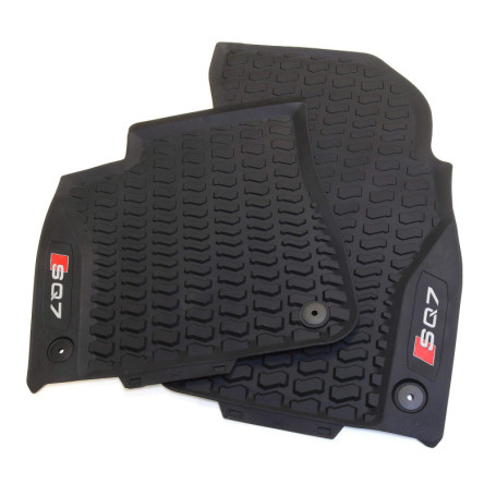 Tapis de Sol Avant Audi SQ7 en Caoutchouc Noir avec Inscription