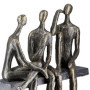 Sculpture Décorative en Résine Bronze et Gris - Motif Amis - Finition Antique 25 cm