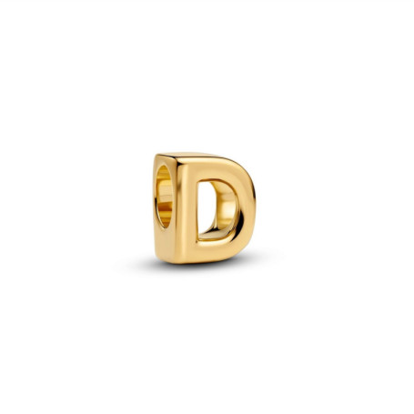 Charm Mini Lettre D en Argent Sterling et Or 14 Carats - PANDORA