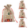 Sachets Cadeaux de Noël Idena - 4 Pochettes en Tissu avec Motif Festif