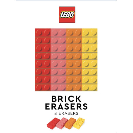Gomme LEGO Multicolore en Forme de Brique - Lot de 8
