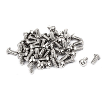 Vis à tête creuse M2.5 x 5mm en acier inoxydable - 50 pièces