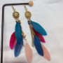 Boucles d'oreilles plumes bohèmes CHUANGOU - Élégance et Fantaisie