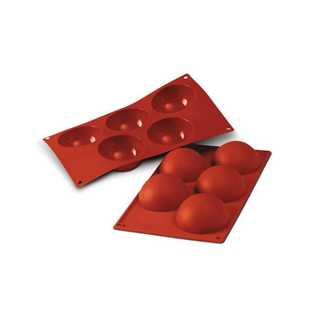Moule en Silicone Semisphère Silikomart - 5 Cavités Ø 80 mm