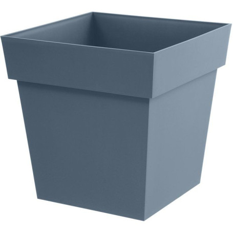 Pot de Fleur Carré Toscane EDA - 50 cm - Bleu Jean