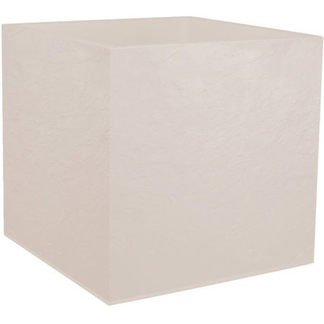 Pot de Fleurs Carré Volcania 50 cm - Beige Calcaire - EDA