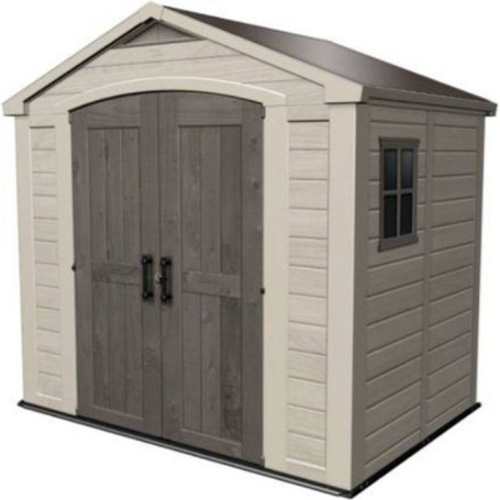 Abri de jardin KETER Factor 4.45 en résine marron - 182 x 256.6 x 243 cm