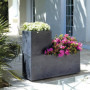 Jardinière Volcania EDA 98L en Pierre Décorative - Intérieur/Extérieur - Gris Anthracite