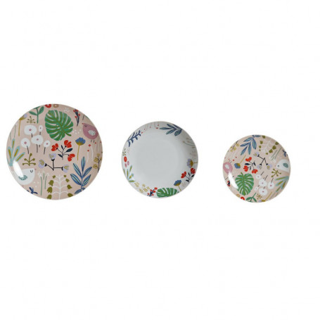 Service de Vaisselle DKD Home Decor Multicouleur Fleurs Porcelaine (18 pcs) 217,99 €