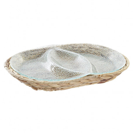 Plateau apéritif DKD Home Decor Verre Naturel Transparent Fibre (38 x 25 x 4 cm) 36,99 €