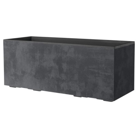Jardinière Muret Millennium R Anthracite avec Réserve d'Eau et Roulettes - 99 x 39 cm