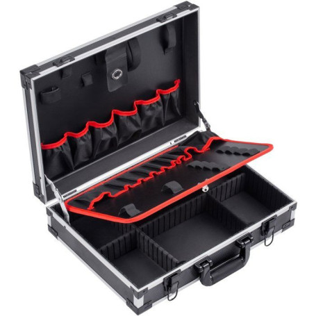 Mallette à Outils Aluminium MEISTER - 46x32x14 cm avec Compartiments Modulables