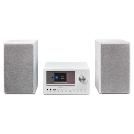 Mini Chaîne HiFi MEDION avec Radio Internet DAB/FM et Lecteur CD - 2x15W RMS - Blanc