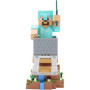 Figurine Minecraft Steve en Armure Diamant - Support Écouteurs et Accessoires