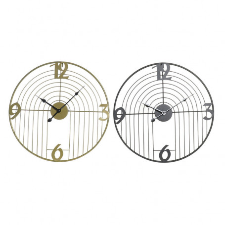 Horloge Murale DKD Home Decor Noir Doré Métal (45 x 3 x 45 cm) 102,99 €