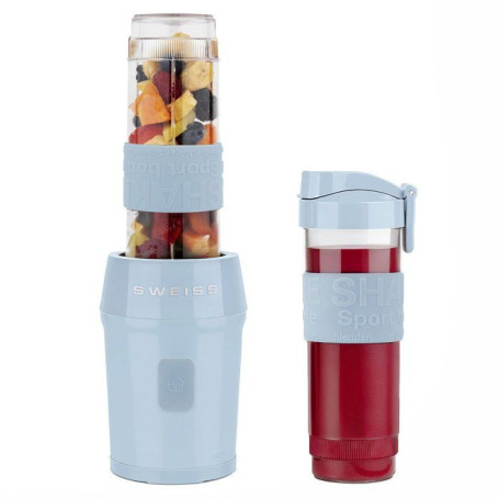 Mini-blender SWEISS MOOV6 300 W avec 2 gourdes - Bleu
