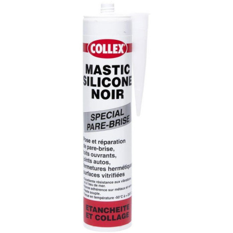 Mastic Silicone Noir GEB - Spécial Pare-Brise et Joints Autos - 310 ml
