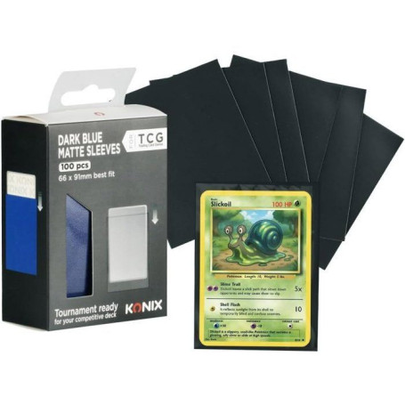 Pochettes de Protection Konix pour Cartes - 100 Unités - Bleu Foncé