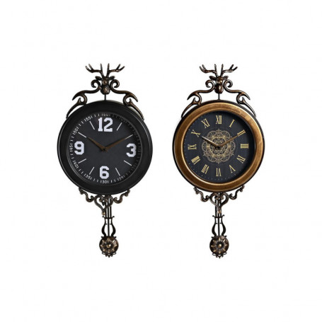 Horloge Murale DKD Home Decor Verre Noir Doré Fer (27 x 7,5 x 57,5 cm) 109,99 €