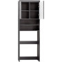 Meuble de Rangement pour Machine à Laver AMANDA - 2 Portes Gris Brillant