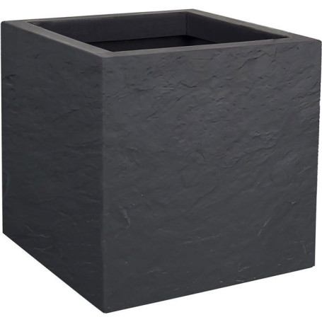 Pot de Fleurs Carré Volcania Up - 21L en Gris Anthracite