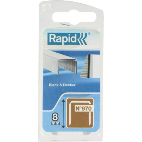 Agrafes galvanisées RAPID N°970 - 8 mm en fil plat