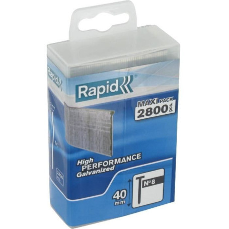 Lot de 200 pointes n°8 Rapid Agraf - 40 mm pour agrafeuse