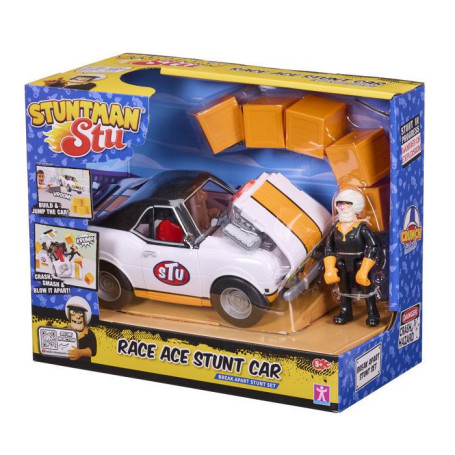 Voiture de Course Crash avec Stuntman Stu - BANDAI