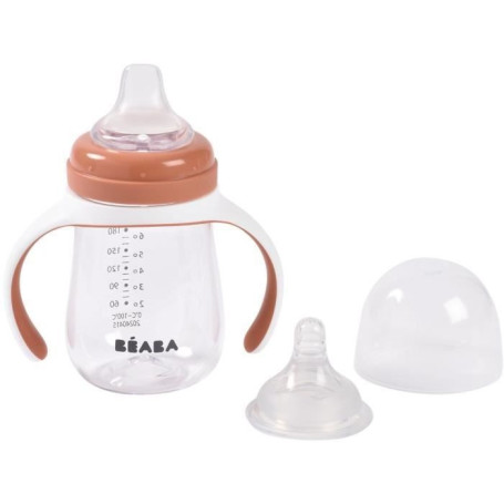 Biberon d'apprentissage 2-en-1 Terracotta 210 ml - BEABA