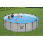 Kit Piscine Hors Sol Tubulaire BESTWAY Steel Pro Max 549 cm - Ronde avec Échelle et Pompe