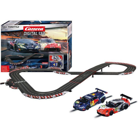 Circuit Électrique Carrera Digital 132 Full Throttle avec 2 Voitures GT