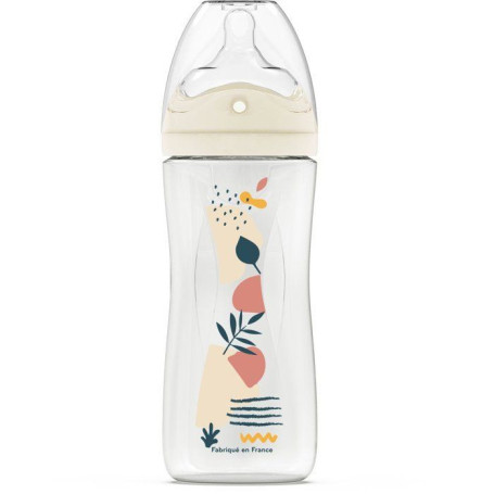 Biberon anti-colique DODIE 330 ml avec tétine biomimétique - Rose