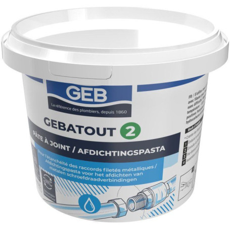 Pâte à joint étanche GEB - Compatible eau potable - 500 g