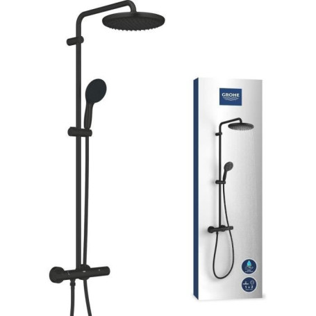 Colonne de douche GROHE Vitalio Start 250 - Mitigeur thermostatique Noir Mat