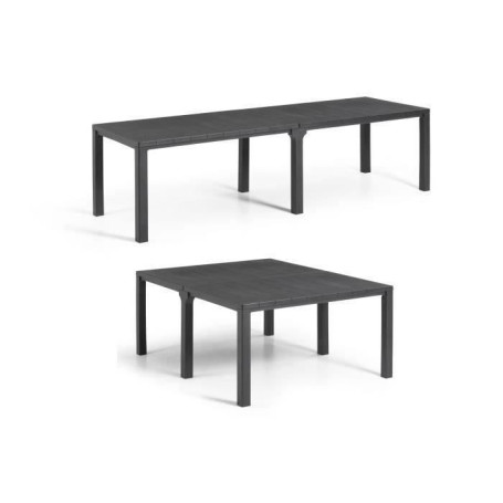 Table de Jardin Modulable Julie en Résine Gris Graphite