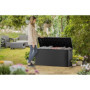 Coffre de rangement extérieur KETER 270L - Malle de jardin Emily en résine gris