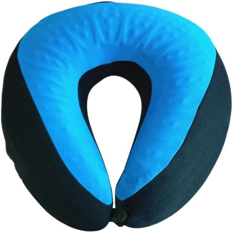 Cale Nuque Gel Confort Noir et Bleu - KINE TRAVEL