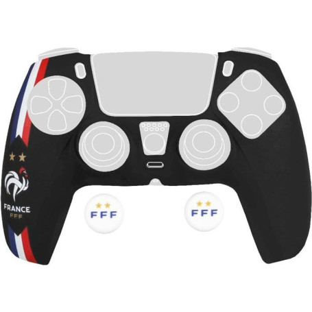 Coque de protection silicone pour manette DualSense PS5 - Konix - Noir