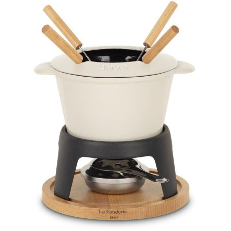 Fondue Électrique en Fonte Émaillée MONT JOLY - 1,2 L pour 4 Personnes - Beige