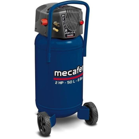 Compresseur Vertical MECAFER 50L Sans Huile - Design Compact Bleu