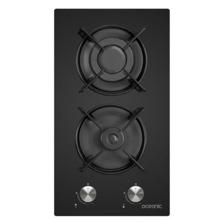 Domino de cuisson gaz OCEANIC en verre noir