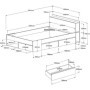 Lit adulte COMBO 140x190/200 cm avec 3 tiroirs - Chêne et noir