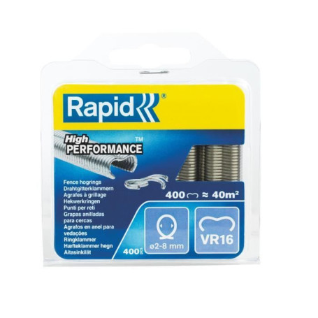 Pack de 400 Agrafes Galvanisées VR16 Rapid pour Grillage